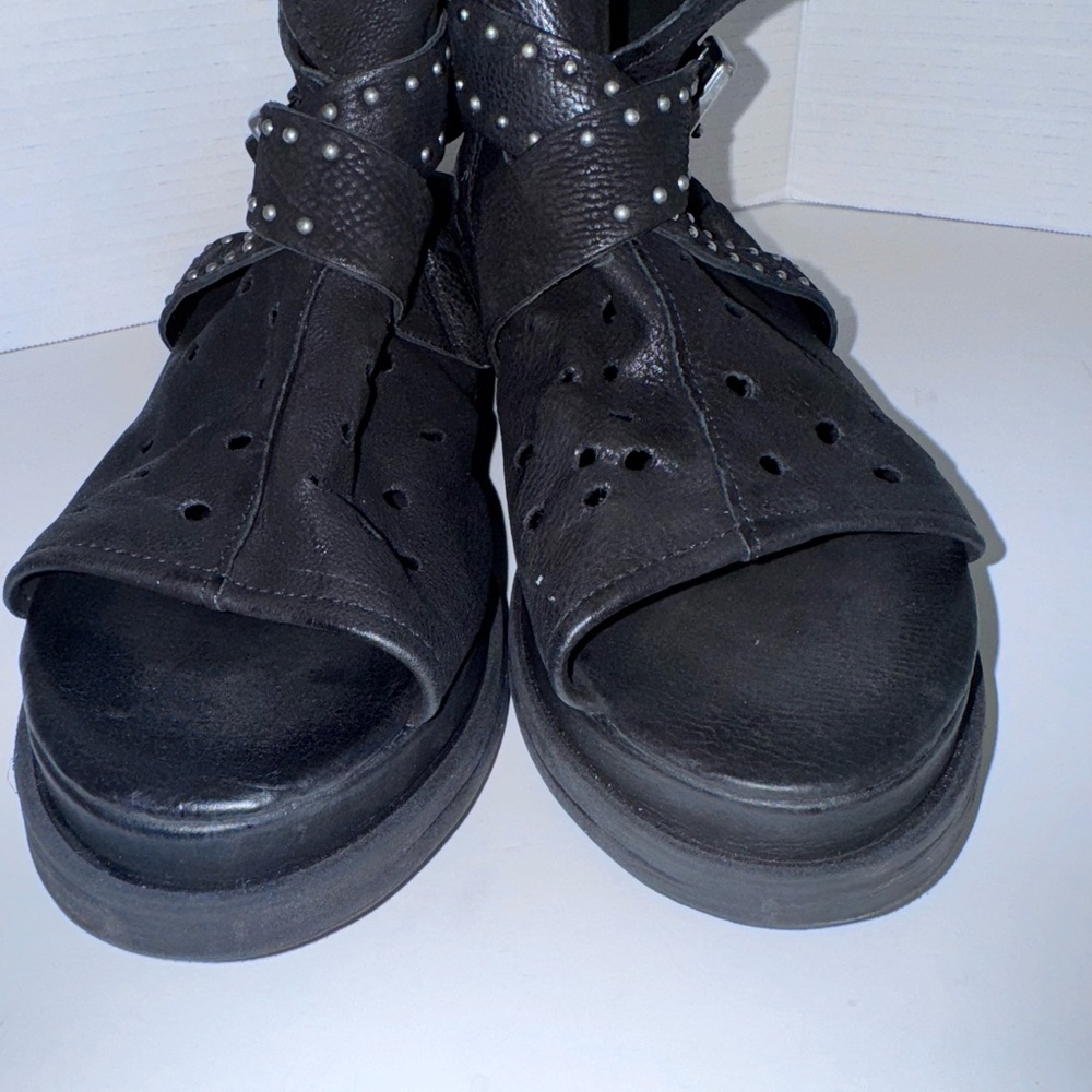 A.S.98 Lorrie Black Open Toe Bootie 41=9.5-10 US - Picture 4 of 6